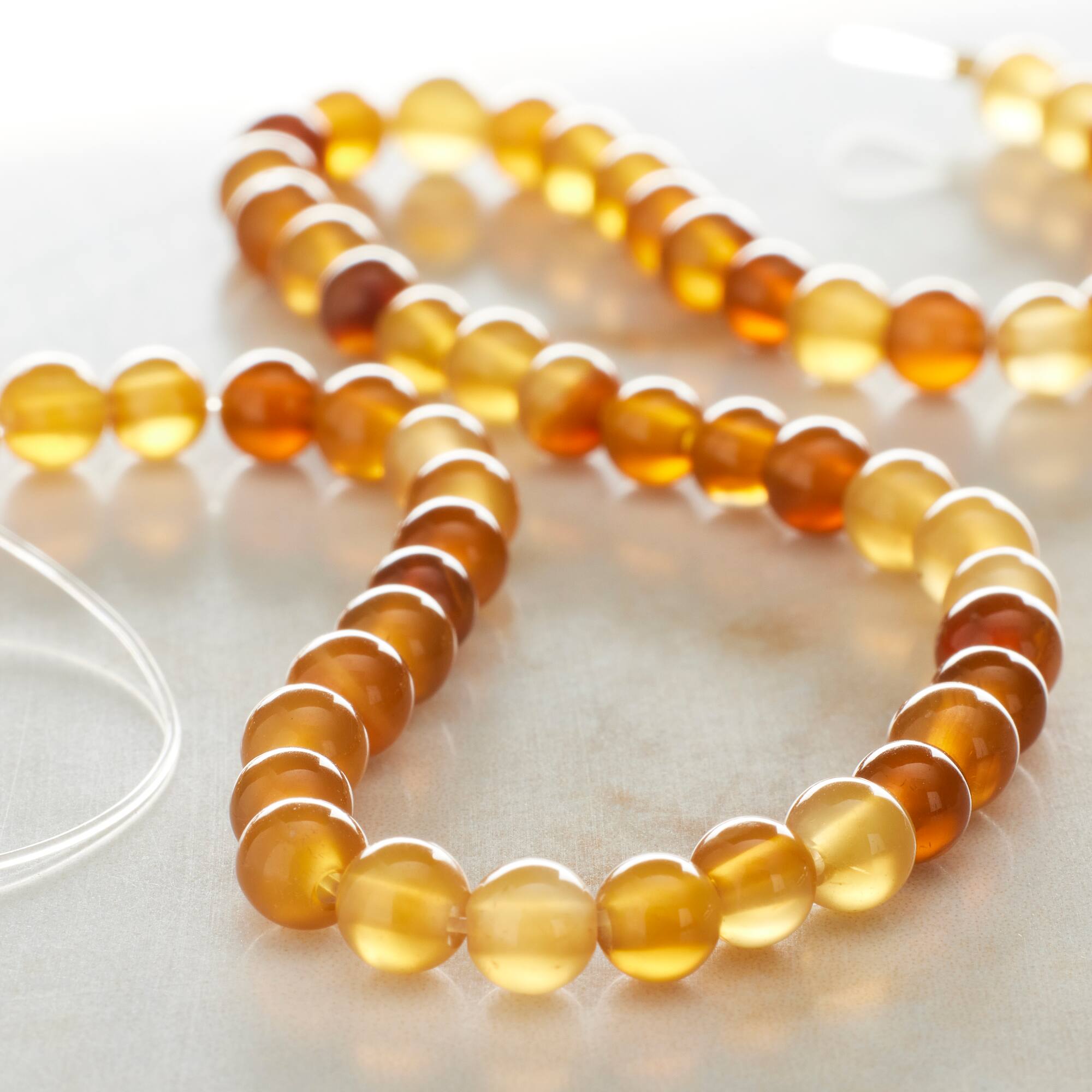 Yellow Agate Round Beads by Bead Landing™, 4mm